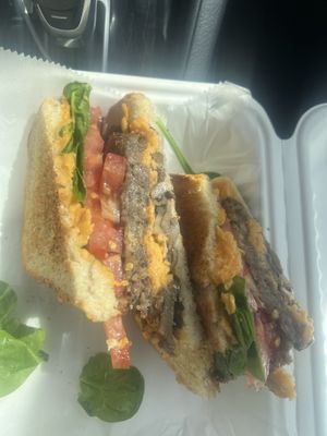 Vegan breakfast sandwich  at Hawaiian Moons Cafe & Juice Bar in Kihei