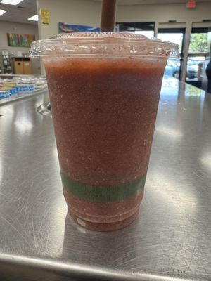 MINT CONDITION SMOOTHIE - Coconut Water, Org. Apple Juice, Org. Strawberries,
Local Cucumber, Aloe Juice, Local Mint  at Hawaiian Moons Cafe & Juice Bar in Kihei