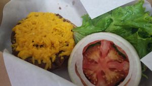 Beyond burger with daiya at Hawaiian Moons Cafe & Juice Bar in Kihei