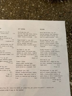 Menu 2/2 at Little Lucky Cafe in Bacchus Marsh