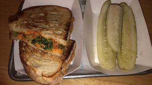 Broccoli cheddar grilled cheese  at Roxy's Grilled Cheese in Allston