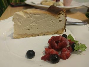 tofu cheese cake at Cafe Amrita in Tokyo