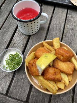 Vegan fish and chips  at Swing Kitchen - Kaiserfeldgasse in Graz