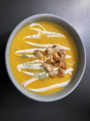 Veggie soup  at Boho Kavine in Vilnius