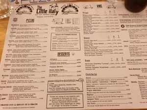 Menu at The Little Italy   in Annecy