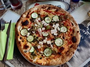Pizza with Tofu and vegetables  at Pizzeria Gallus in Bled
