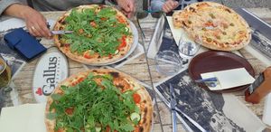 3 vegan pizzas at Pizzeria Gallus in Bled