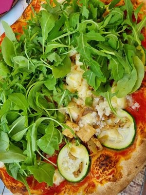 Tofu pizza at Pizzeria Gallus in Bled