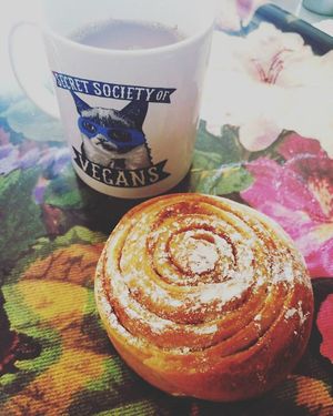 Vegan cinnamon rolls at Le Fournil de Mon Père in Annecy-le-vieux