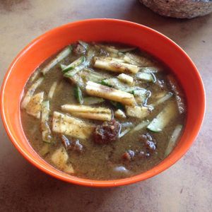Assam laksa (vegan) at San San in Kuala Lumpur