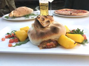 Vegan pizza calzone at Gaspare Ristorante Pizzeria in Leiden