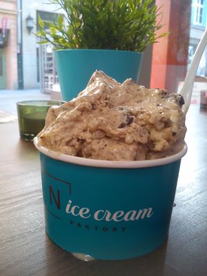 coconut oreo peanut butter soy milk ice cream
 at N'Ice Cream Factory in Wroclaw