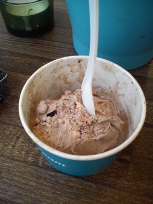 soy milk oreo peanut butter cherries at N'Ice Cream Factory in Wroclaw