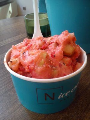 sorbet kiwi strawberry raspberry at N'Ice Cream Factory in Wroclaw