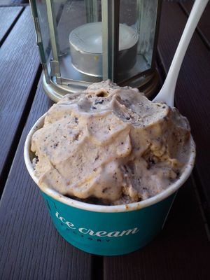 soy milk banana oreo peanut butter at N'Ice Cream Factory in Wroclaw