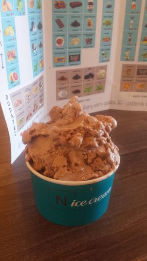 Peanut butter, caramel, chocolate at N'Ice Cream Factory in Wroclaw