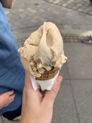 Soy salted caramel and peanut butter ice cream. Amazing at N'Ice Cream Factory in Wroclaw