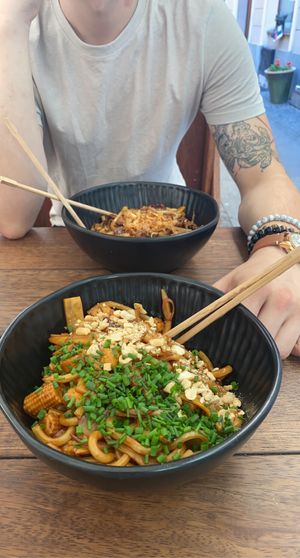 Build your own noodles! I created a fully vegan Pad Thai. Vegan options are clearly marked on the menu which makes creating your own bowl super easy  at Wok In in Wroclaw
