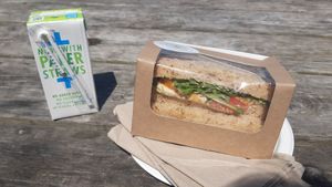 juice and sandwiche at Island Cafe in Marazion