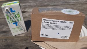 vegan sandwich at Island Cafe in Marazion