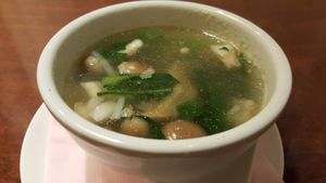 Mushroom soup at China Dining Hiten in Nara