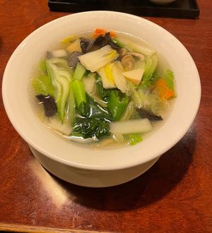 Vegetable soup noodles with greenhouse   at China Dining Hiten in Nara