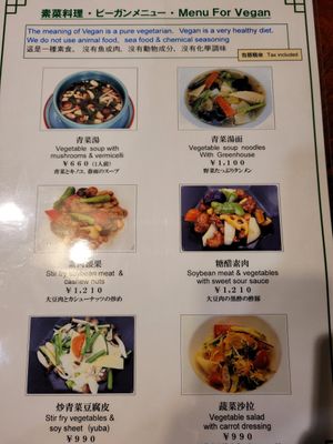Vegan Menu (January 2023) at China Dining Hiten in Nara