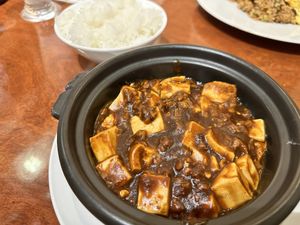 Sichuan Style Beancurd & Soybean Meat (Mapo Tofu)  at China Dining Hiten in Nara