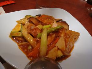 Spicy vegan dish. at China Dining Hiten in Nara