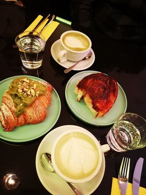 Cinnamon bun and pistachio croissant at Veginity in Dublin