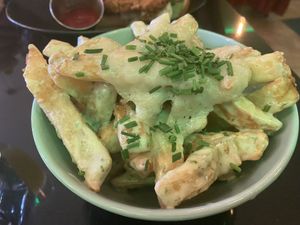 Cheesy fries at Veginity in Dublin