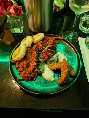 steak stuffed arepas   at Veginity in Dublin