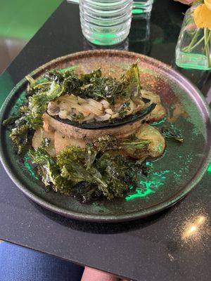 Pan fried double Seaweed Vish  at Veginity in Dublin
