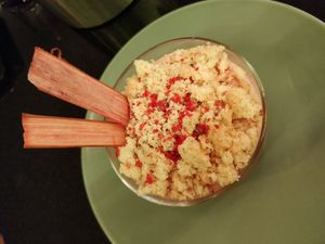 Summer Rhubarb Dessert at Veginity in Dublin