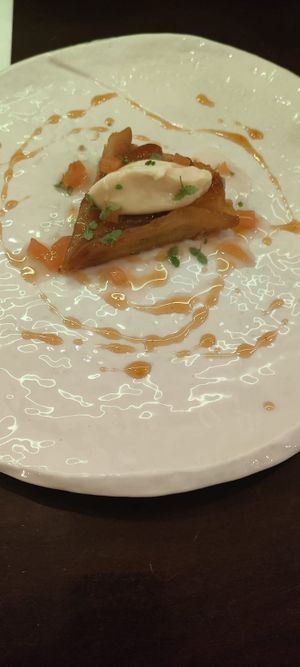 Pear and orange dessert at Veginity in Dublin