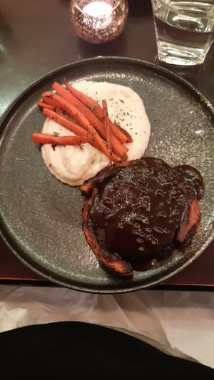 Wellington with garlic celeriac mash and pepper gravy at Veginity in Dublin