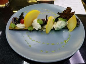 vegan fruit and cheese on a cracker at Veginity in Dublin