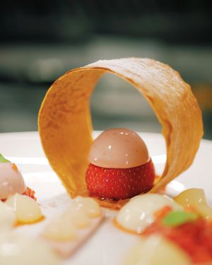 Strawberry dessert at Veginity in Dublin