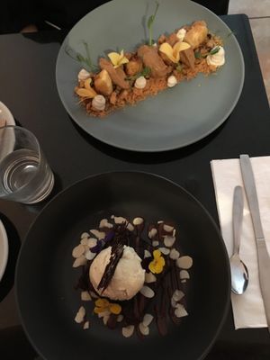 Guinness brownie and deconstructed banoffee pie at Veginity in Dublin