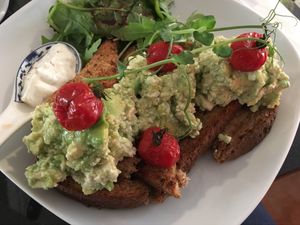 Avocado and lemony feta toast at Veginity in Dublin