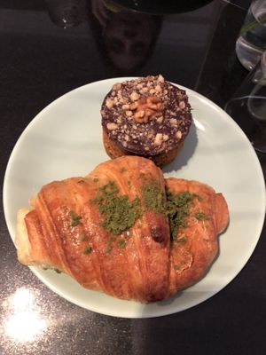 Pistachio croissant and carrot cake at Veginity in Dublin