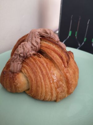 Croissant filled with chokolate at Veginity in Dublin