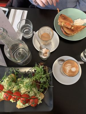 Avocado toast & cheese toasty  at Veginity in Dublin