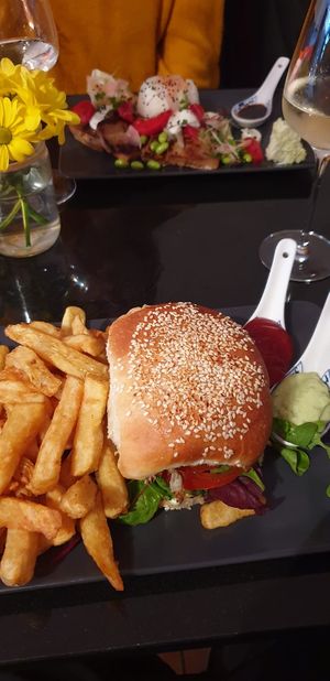 burger with fries 🍟  at Veginity in Dublin