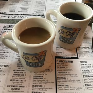 Coffee at Art Cliff Diner in Vineyard Haven