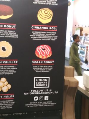 Menu at Union Square Donuts in Boston