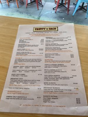 Menu #Veganuary at Trippy Taco in Fitzroy