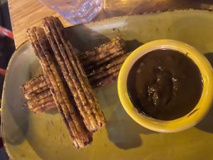 Churros and chocolate sauce  at Trippy Taco in Fitzroy