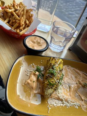 Corn and fries   at Trippy Taco in Fitzroy