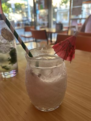 Half drunk pina coladaa's  at Trippy Taco in Fitzroy